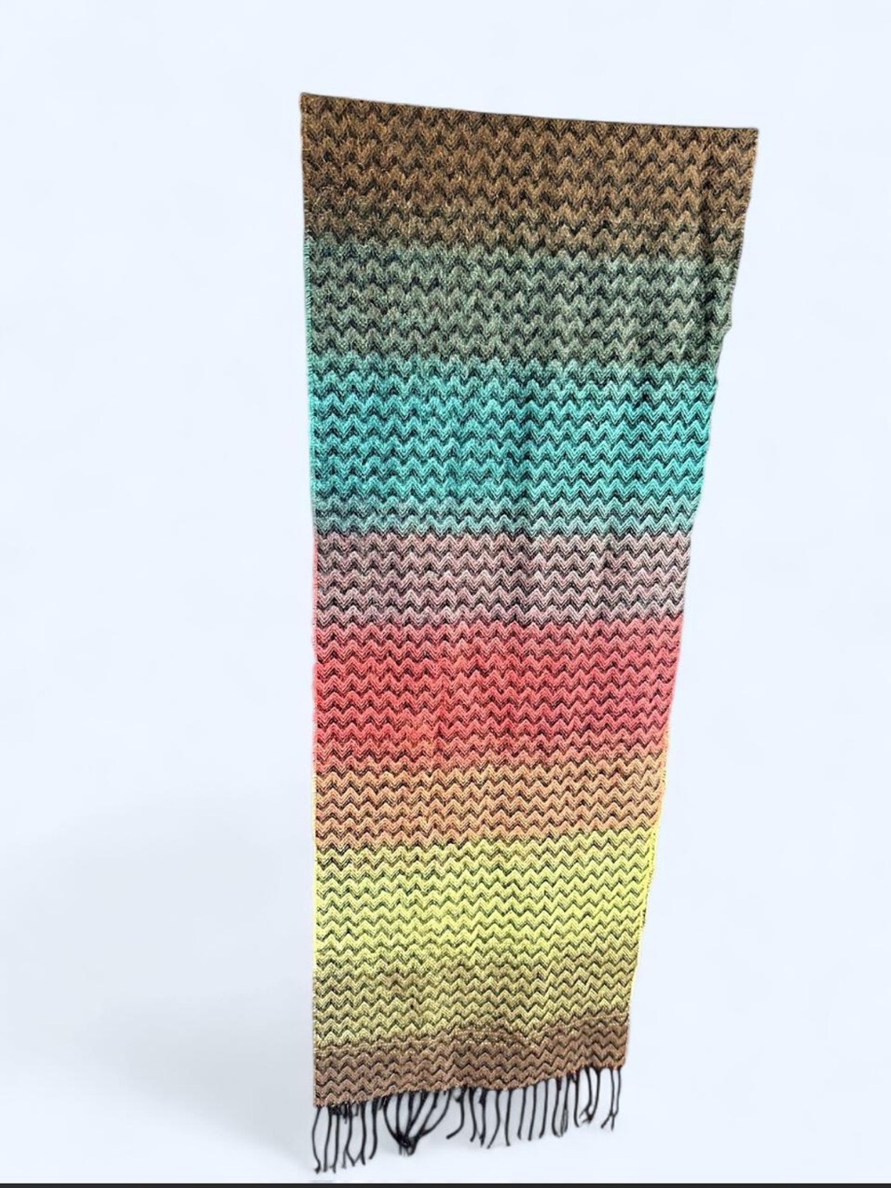 Ombré Scottish Chevron Cashmere Scarf